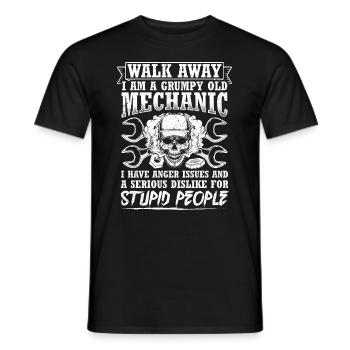Walk Away I'm a grumpy old mechanic - Men's T-Shirt - black - Front - AI Model Male 178 light (178cm)