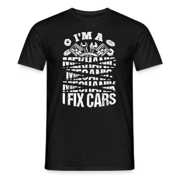 Tuning Car Lovers Repair Cars Mechanic D - Men's T-Shirt - black - Front - AI Model Male 178 light (178cm)
