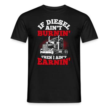 Truck Diesel Highway Best Job Money Trucker Truck - Men's T-Shirt - black - Front - AI Model Male 178 light (178cm)