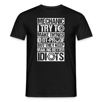 Mécanicien J’essaie de rendre les choses infaillibles. - T-shirt homme - noir - Devant - AI Model Male 178 light (178cm)