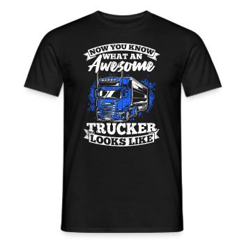 Now You Know What A Great Trucker Looks Like Tr - Men's T-Shirt - black - Front - AI Model Male 178 light (178cm)