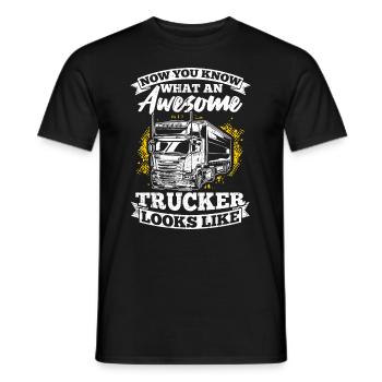 Now You Know What A Great Trucker Looks Like Tr - Men's T-Shirt - black - Front - AI Model Male 178 light (178cm)
