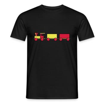 Enfant train jouet - T-shirt homme - noir - Devant - AI Model Male 178 light (178cm)