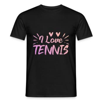 Ich liebe Tennis - Männer T-Shirt - Schwarz - Vorne - AI Model Male 178 light (178cm)
