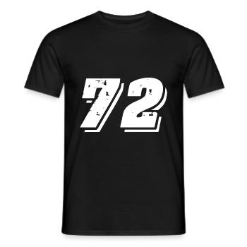 72 Zahl Symbol - Männer T-Shirt - Schwarz - Vorne - AI Model Male 178 light (178cm)