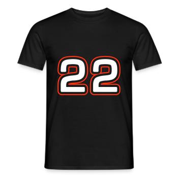 22 number symbol - Men's T-Shirt - black - Front - AI Model Male 178 light (178cm)
