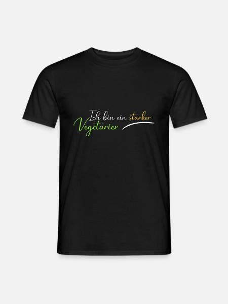 Ich bin ein starker Vegetarier - Männer T-Shirt - Schwarz