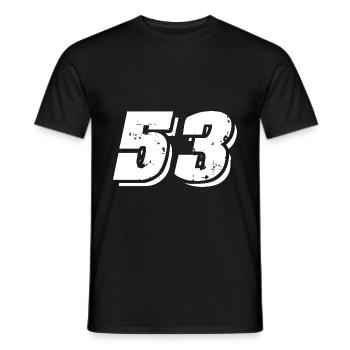 53 Number Symbol - Men's T-Shirt - black - Front - AI Model Male 178 light (178cm)