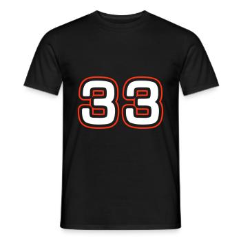 33 Zahl symbol - Männer T-Shirt - Schwarz - Vorne - AI Model Male 178 light (178cm)
