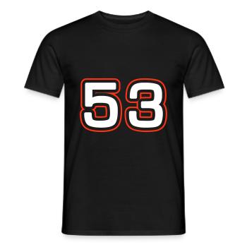 53 Zahl Symbol - Männer T-Shirt - Schwarz - Vorne - AI Model Male 178 light (178cm)