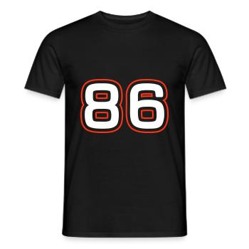86 Zahl Symbol - Männer T-Shirt - Schwarz - Vorne - AI Model Male 178 light (178cm)