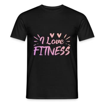 I love fitness - Men's T-Shirt - black - Front - AI Model Male 178 light (178cm)