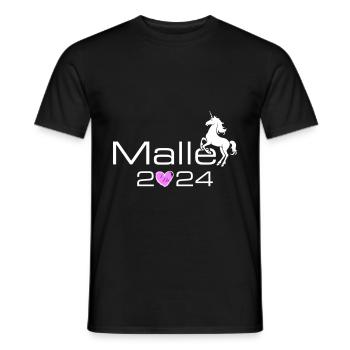 Malle 2024 Einhorn Mallorca - Männer T-Shirt - Schwarz - Vorne - AI Model Male 178 light (178cm)