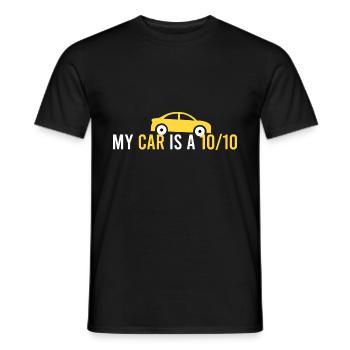 Mein Auto ist eine 10/10 - Männer T-Shirt - Schwarz - Vorne - AI Model Male 178 light (178cm)