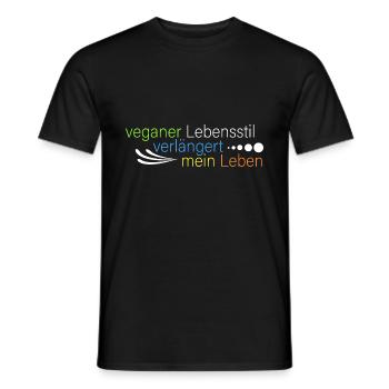 Vegan verlängert mein Leben - Männer T-Shirt - Schwarz - Vorne - AI Model Male 178 light (178cm)