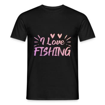 I love fishing - Men's T-Shirt - black - Front - AI Model Male 178 light (178cm)