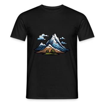 Mountains Symbol - Men's T-Shirt - black - Front - AI Model Male 178 light (178cm)