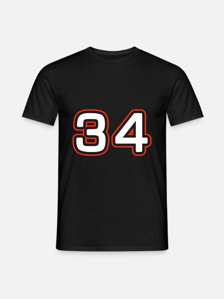 34 Zahl symbol - Männer T-Shirt - Schwarz