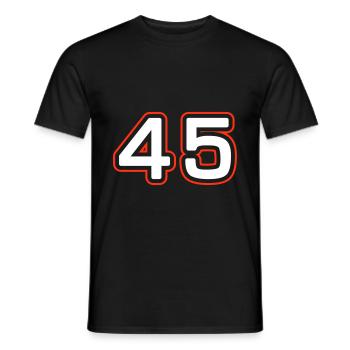 45 Zahl symbol - Männer T-Shirt - Schwarz - Vorne - AI Model Male 178 light (178cm)