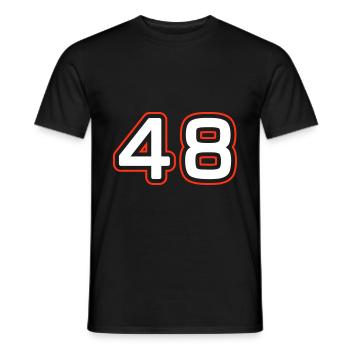 48 Zahl symbol - Männer T-Shirt - Schwarz - Vorne - AI Model Male 178 light (178cm)