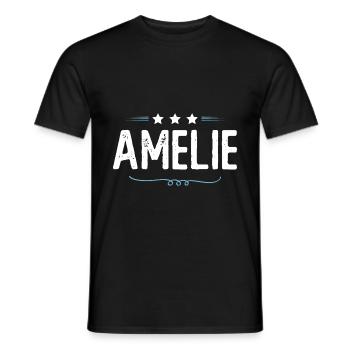 Amelie - Männer T-Shirt - Schwarz - Vorne - AI Model Male 178 light (178cm)