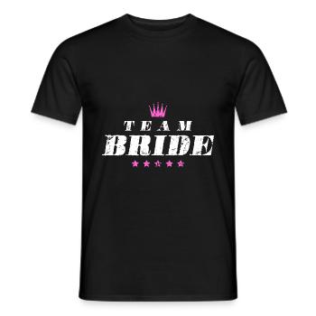 Devis de mariage de l’équipe de la mariée - T-shirt homme - noir - Devant - AI Model Male 178 light (178cm)
