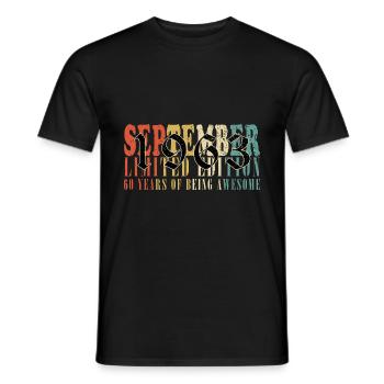 september 1963 Anniversary september 1963 september - Men's T-Shirt - black - Front - AI Model Male 178 light (178cm)