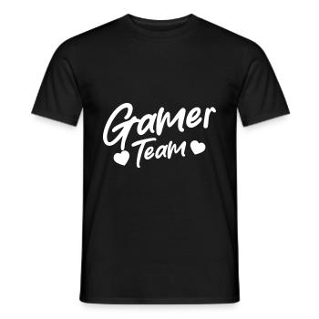 Gamer Team Herz Liebe - Männer T-Shirt - Schwarz - Vorne - AI Model Male 178 light (178cm)