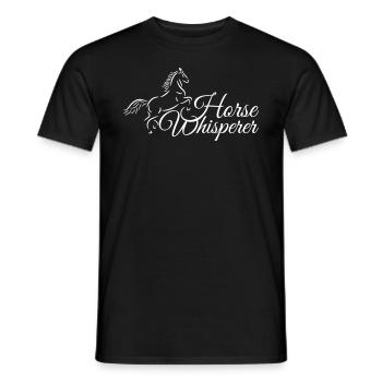 Horse Whisperer - Drawing of horse with text - Men's T-Shirt - black - Front - AI Model Male 178 light (178cm)