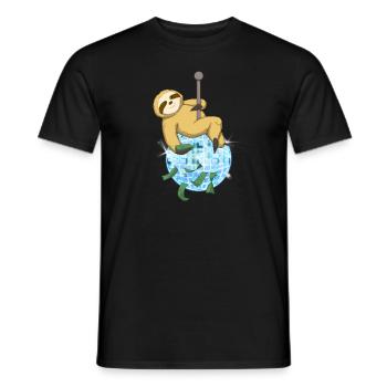 Faultier Disco Party Geschenk - Männer T-Shirt - Schwarz - Vorne - AI Model Male 178 light (178cm)
