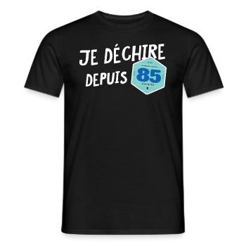 je déchire depuis 85 - Vignette automobile - T-shirt homme - noir - Devant - AI Model Male 178 light (178cm)