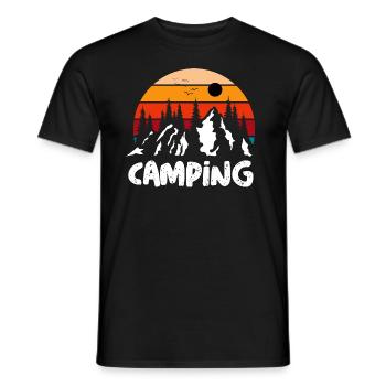 Vintage Sunset Camping - Männer T-Shirt - Schwarz - Vorne - AI Model Male 178 light (178cm)
