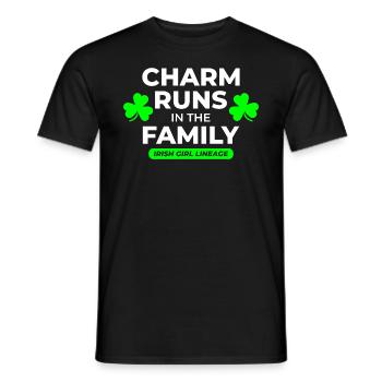 Lignée de fille irlandaise : Charme de famille St Patricks jour - T-shirt homme - noir - Devant - AI Model Male 178 light (178cm)