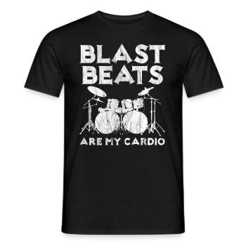 Blast Beats Double Basse Batteur de Metal Vintage - T-shirt homme - noir - Devant - AI Model Male 178 light (178cm)