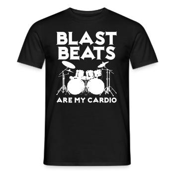 Blast Beats Dire Tambours Batteur de métal - T-shirt homme - noir - Devant - AI Model Male 178 light (178cm)