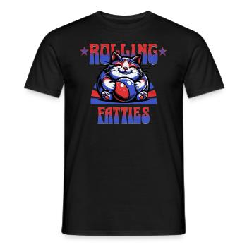 CAT ROLLING FATTIES - Männer T-Shirt - Schwarz - Vorne - AI Model Male 178 light (178cm)