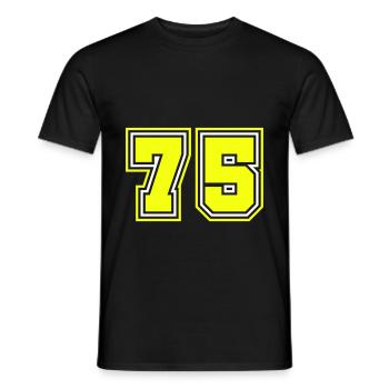 75 number symbol - Men's T-Shirt - black - Front - AI Model Male 178 light (178cm)