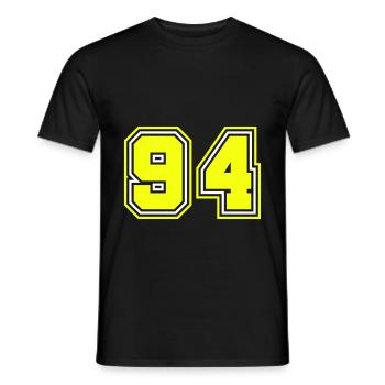 94 Number Symbol - Men's T-Shirt - black - Front - AI Model Male 178 light (178cm)