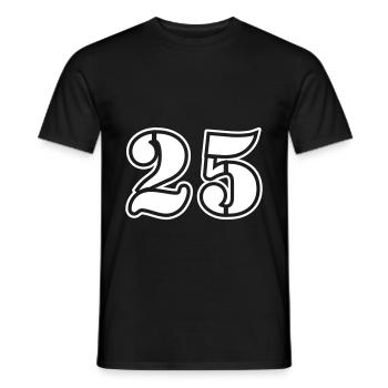 25 Zahl symbol - Männer T-Shirt - Schwarz - Vorne - AI Model Male 178 light (178cm)