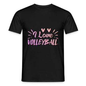 I love volleyball - Men's T-Shirt - black - Front - AI Model Male 178 light (178cm)