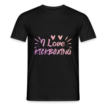 I love kick boxing - Men's T-Shirt - black - Front - AI Model Male 178 light (178cm)
