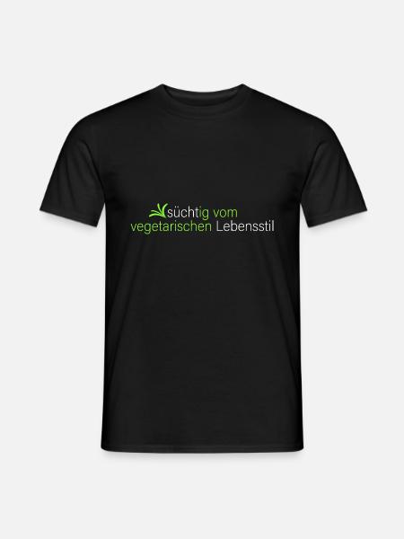süchtig vom Vegetarischen - Männer T-Shirt - Schwarz
