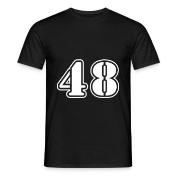 48 Zahl symbol - Männer T-Shirt - Schwarz - Vorne - AI Model Male 178 light (178cm)