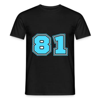 81 Zahl nummer - Männer T-Shirt - Schwarz - Vorne - AI Model Male 178 light (178cm)