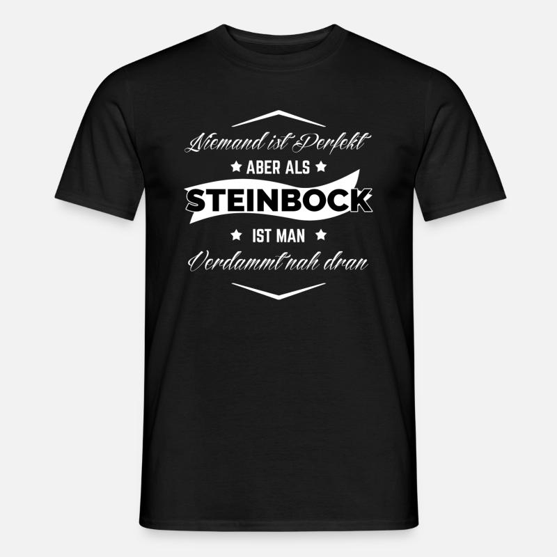 STEINBOCK IST PERFEKT - Männer T-Shirt - Schwarz