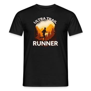 Trail Running & Berglauf, Ultra Trail Runner - Männer T-Shirt - Schwarz - Vorne - AI Model Male 178 light (178cm)