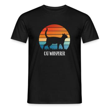 Colorful cat whisperer farm gift - Men's T-Shirt - black - Front - AI Model Male 178 light (178cm)