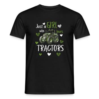 Une fille qui aime les tracteurs cadeau d’enfant du village - T-shirt homme - noir - Devant - AI Model Male 178 light (178cm)