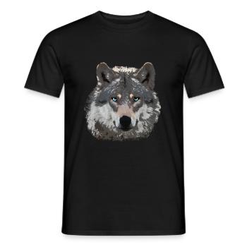 Wolf Fans Design Classique - pour les amateurs de loups - T-shirt homme - noir - Devant - AI Model Male 178 light (178cm)