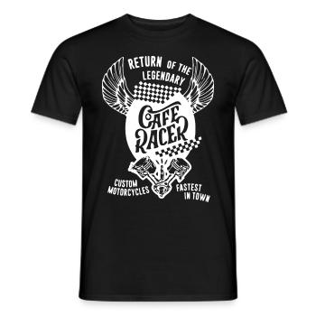 CAFE RACER RETURN OF THE LEGEND - Männer T-Shirt - Schwarz - Vorne - AI Model Male 178 light (178cm)
